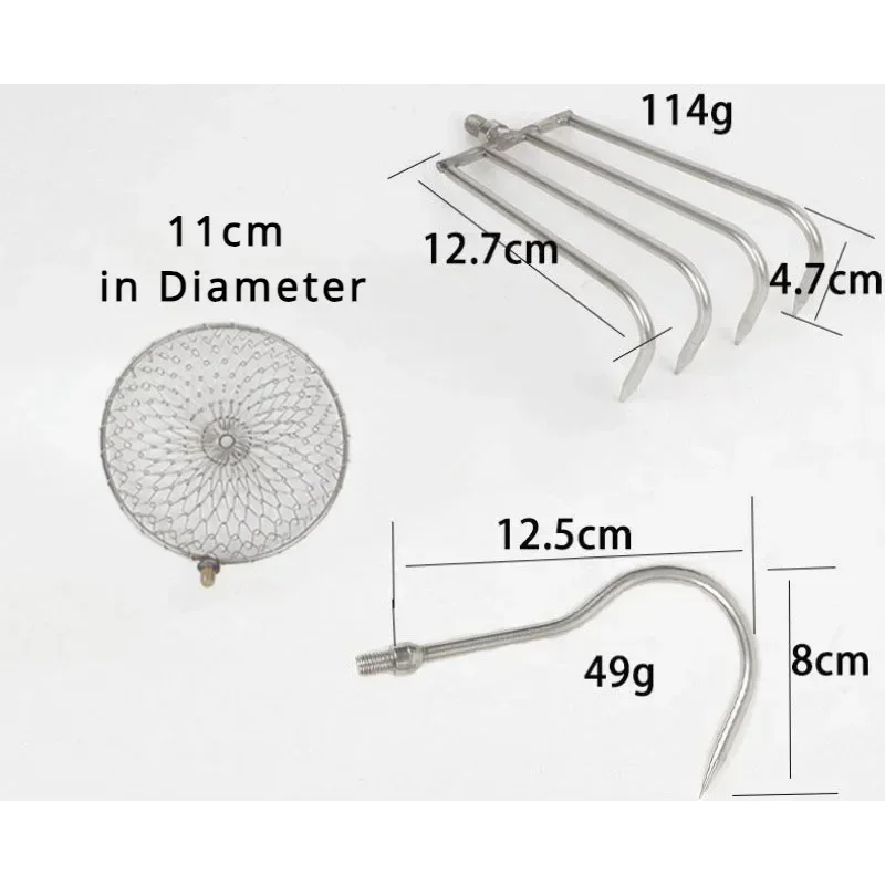 Fishing Rod Ice - Roestvrijstalen telescopische stok intrekbare eggenhaak ijsschep