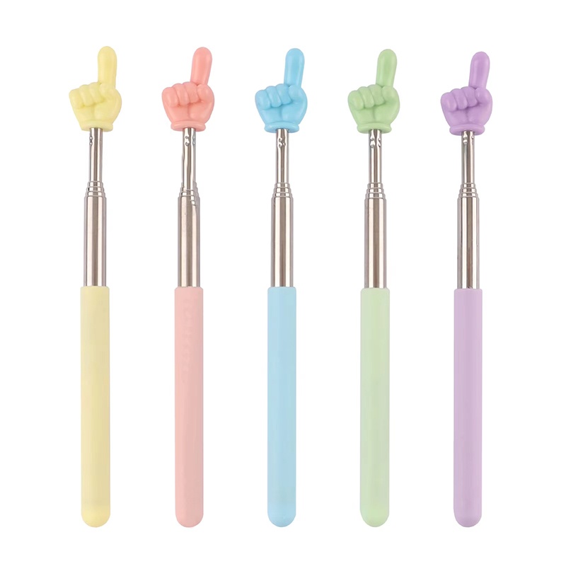 Fishing Rod Telescopic - Macaron intrekbare leraar-aanwijzerstaaf met vingerontwerp, roestvrij