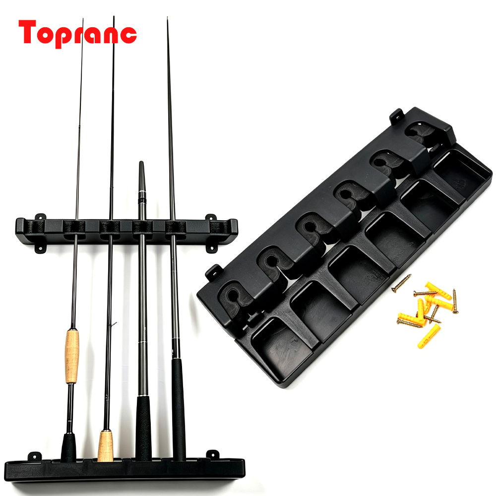 Fishing Rod Rack - Topranc Horizontale Wandmontage Hengelhouders, Bewaar 6