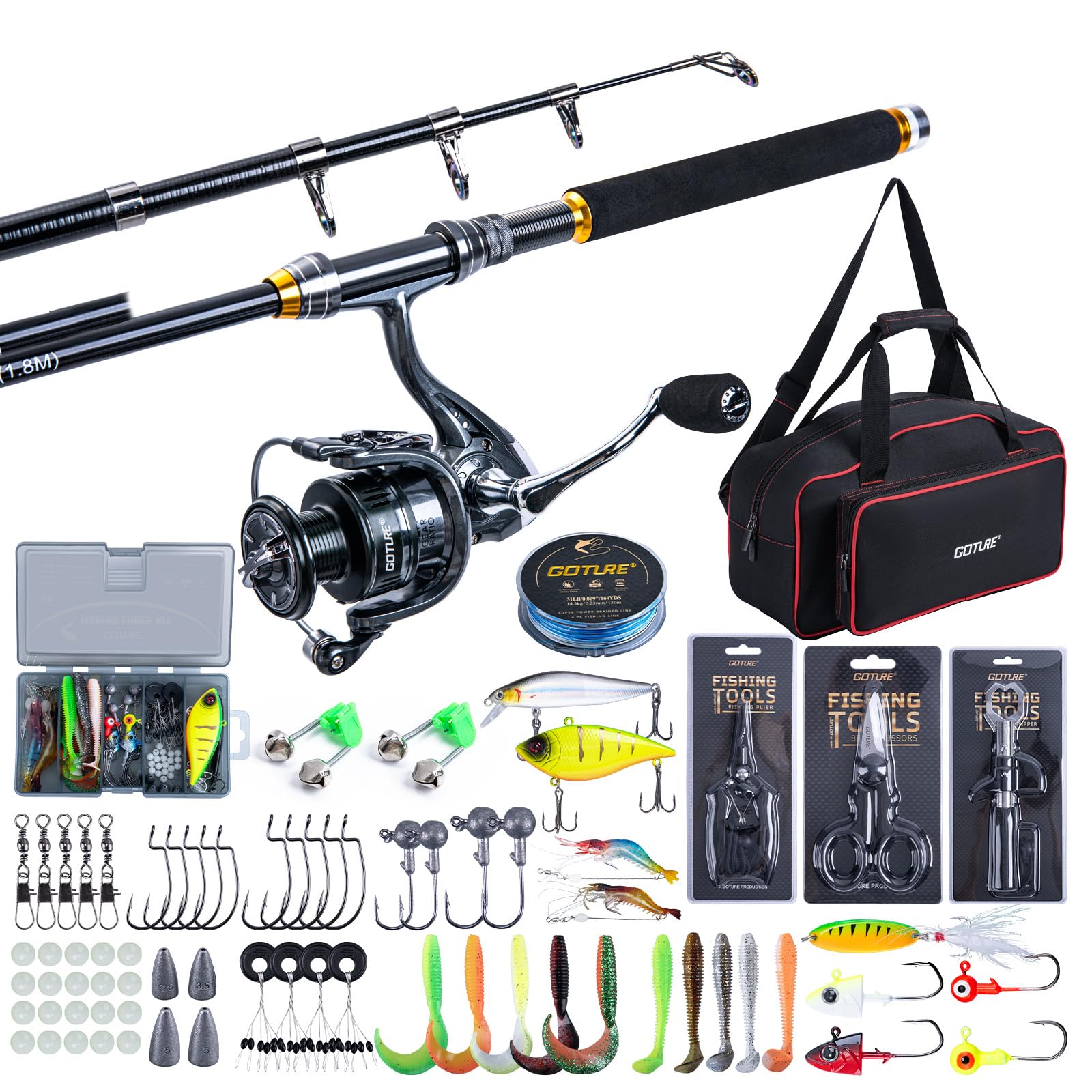 Fishing Rod Spinning - Goture Vissen Telescopische Hengel en Reel