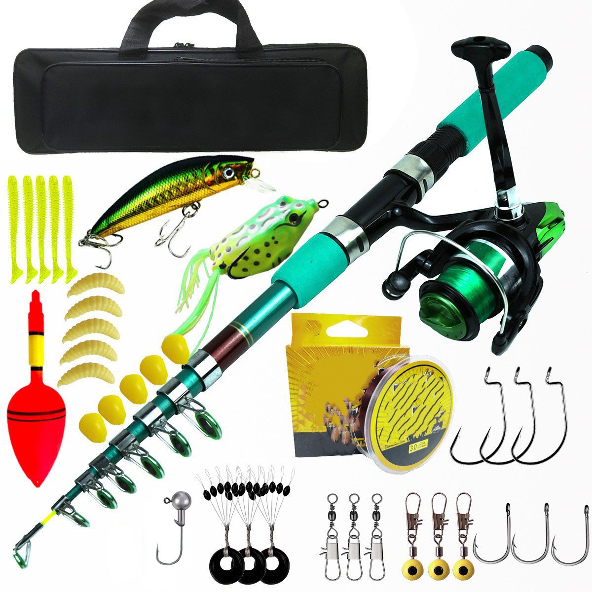 Fishing Rod Telescopic - Draagbare ultralichte karper telescopische spinhengel-molen combo
