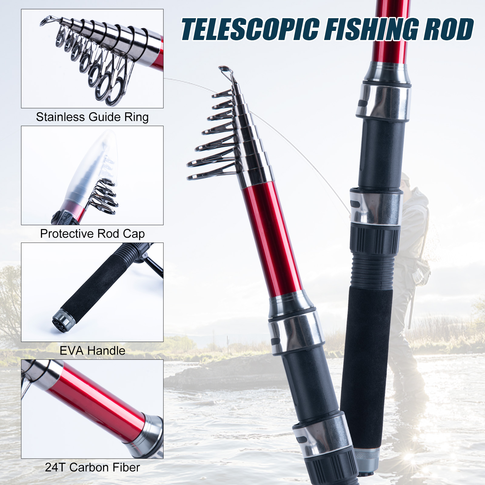 Goture Telescopische hengel- e - Fishing Rod Spinning recensie en prijs