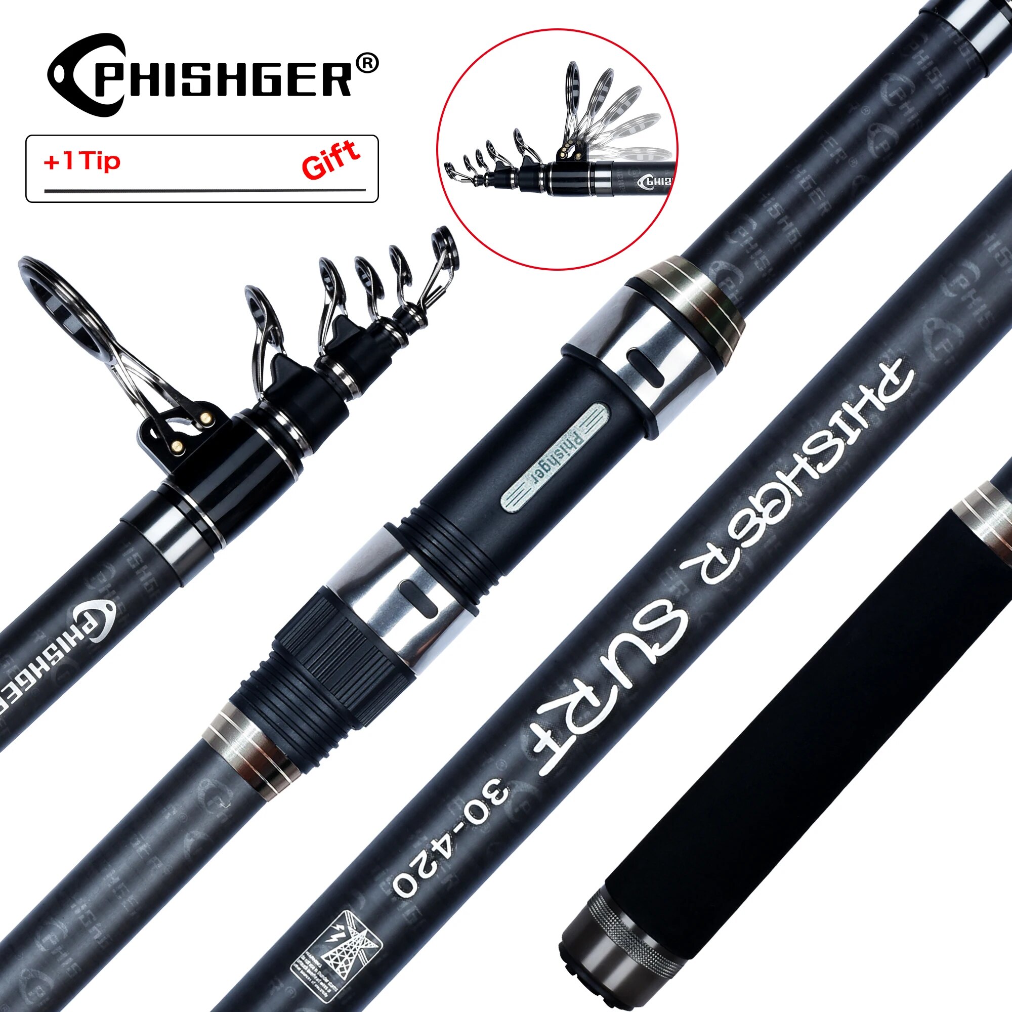 PHISHGER Telescopische Surf Sp - Fishing Rod Surf recensie en prijs