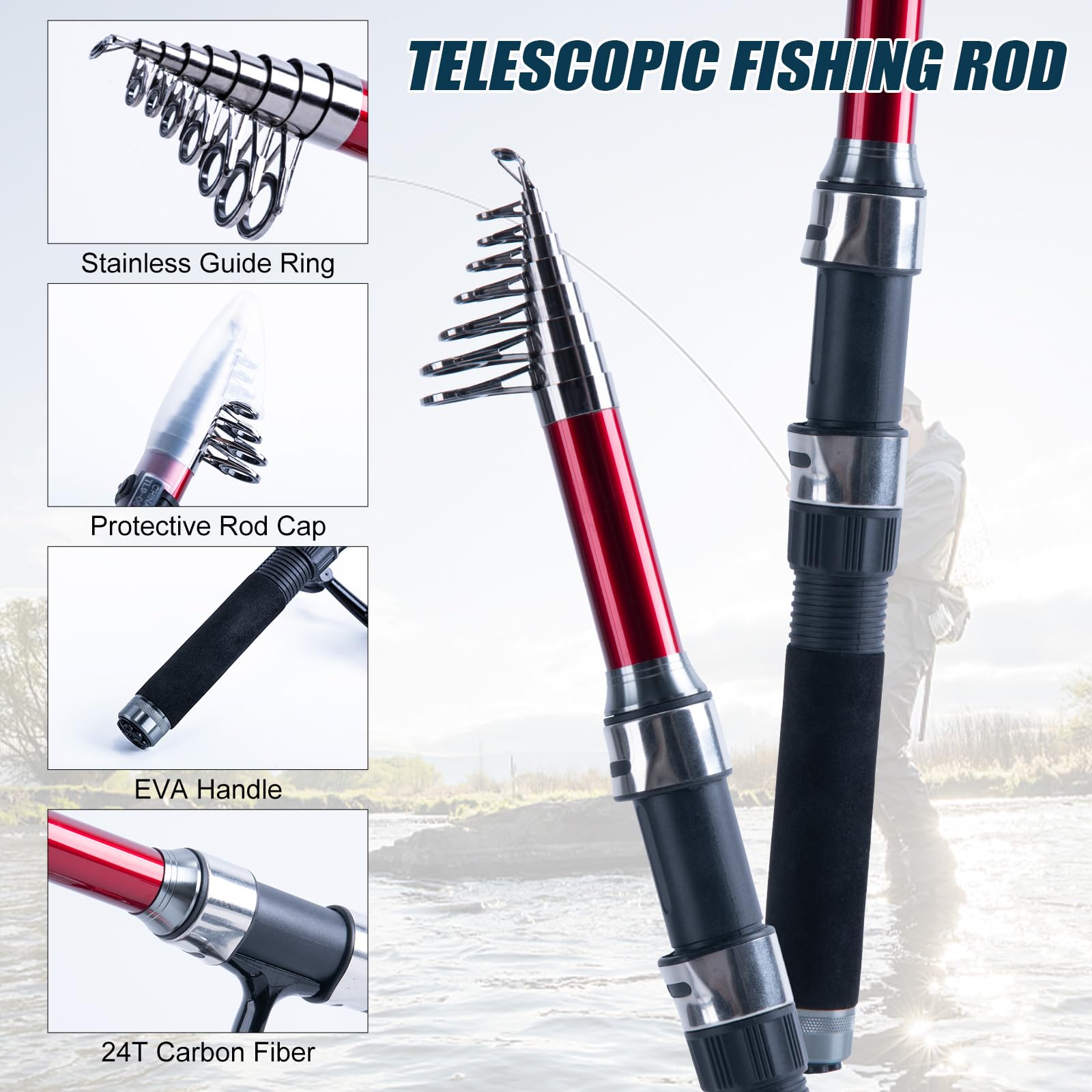 Goture 2 Stuks Hengel en 2 Stu - Fishing Rod Spinning recensie en prijs