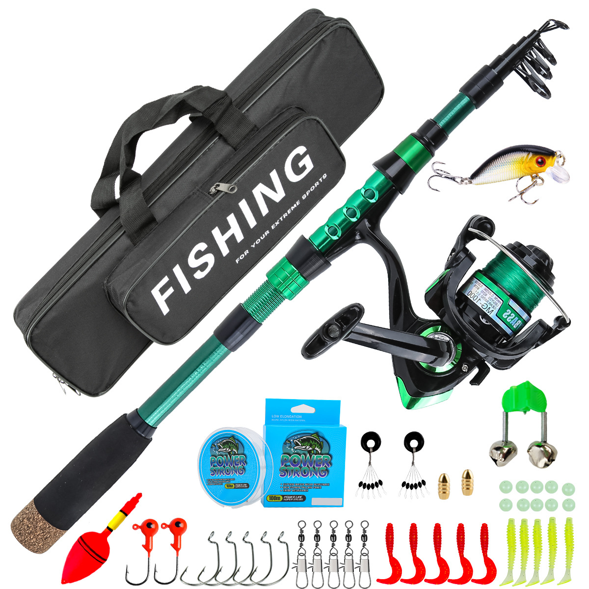 1,8 meter groene carbon fiber  - Fishing Rod Case recensie en prijs